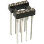 2.54mm (0.1") Pitch Dual Row IC 3-Level Wire Wrap Socket Assembly, gold clip + tin shell, 8 contacts