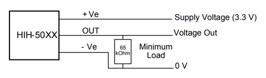 Application Circuit Diagram - Honeywell Sensing & Control HIH-5030 / 31 Series Low Voltage Humidity Sensors
