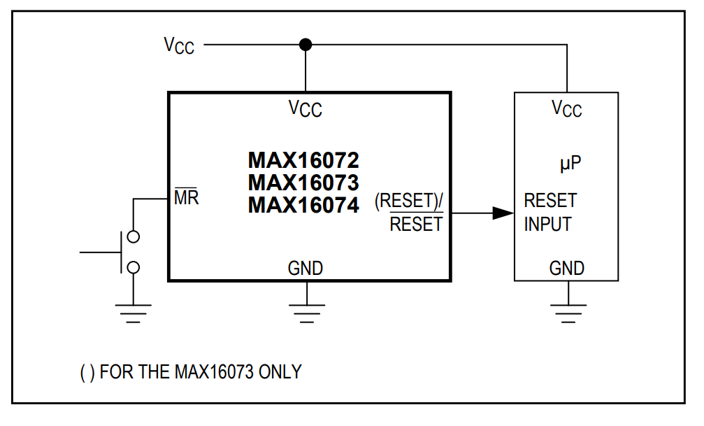 Application Circuit Diagram - Analog Devices / Maxim Integrated MAX16072 & MAX16074 MPU Supervisory ICs Application Circuit Diagram - Analog Devices / Maxim Integrated MAX16072 & MAX16074 MPU Supervisory ICs