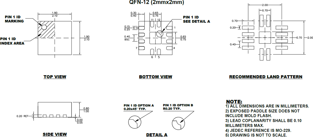 Mechanical Drawing - Monolithic Power Systems (MPS) MPQ5071-AEC1 Programmable Load Switch Mechanical Drawing - Monolithic Power Systems (MPS) MPQ5071-AEC1 Programmable Load Switch