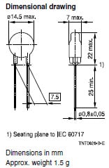 EPCOS P13 Series NTC Thermistor Dimensional Drawing
