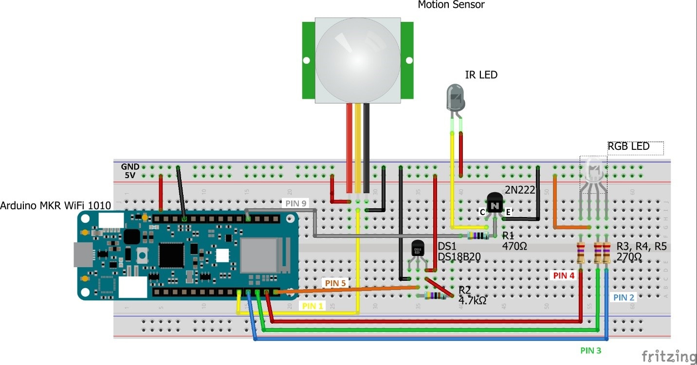 Circuit diagram for the hardware setup