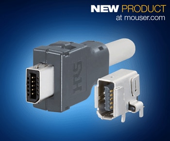 Hirose's IX Series I/O Connector, Now at Mouser, Supports 10 Gbps Cat6A for Industry 4.0